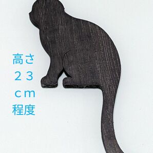 木版端材インテリア（黒猫）