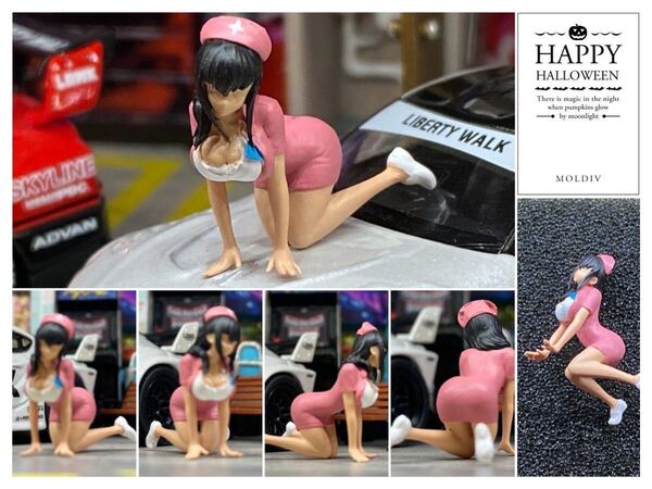1:64 美人看護婦さん 美女 セクシーフィギュア トミカサイズ ジオラマ 日本未発売 ミニカー MATTELHot Wheels コスプレ