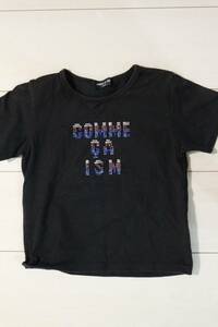 古着 COMME CA ISM コムサイズム ブラック 110ｃｍ　黒 ラインストーン　半そでTシャツ　半袖Tシャツ Tシャツ（TORA)　女の子