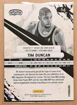 TIM DUNCAN (ティム・ダンカン) 2010-11 ROOKE＆STARS トレーディングカード 64 【NBA,SAN ANTONIO SPURS,サンアントニオスパーズ】_画像2