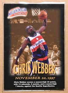 CHRIS WEBBER (クリス・ウェバー) 1997 FLEER MILLION DOLLAR MOMENTS トレーディングカード 【NBA,BULLETS,Wizards,ワシントンウィザーズ