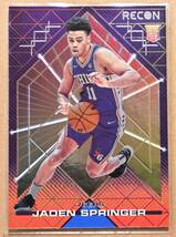 JADEN SPRINGER (ジェイデン・スプリンガー) 2021-22 RECON ROOKIE ルーキー トレーディングカード 249 【NBA,シクサーズ,76ers】_画像1