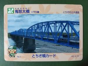 ●とちぎの土木遺産●No.1 鬼怒大橋 ※下り線●栃木県真岡市●とちぎ橋カード●