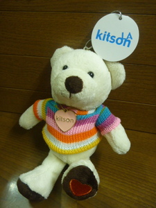 Kitson LA Kitson Bear soft toy Heart metal charm * embroidery 