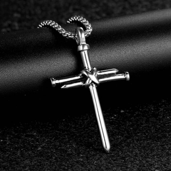 ネックレス 釘 クロス メンズ レディース 十字 十字架 ベネチアン シルバー ペンダント かっこいい デザイン 装飾 