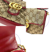 グッチ GUCCI ミニトップハンドル 583571 ベージュ×レッド ショルダーバッグ レディース 中古_画像8