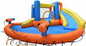  quality guarantee * large pool trampoline slide large playground equipment Kids house Play house home use pool air playground equipment playing in water 