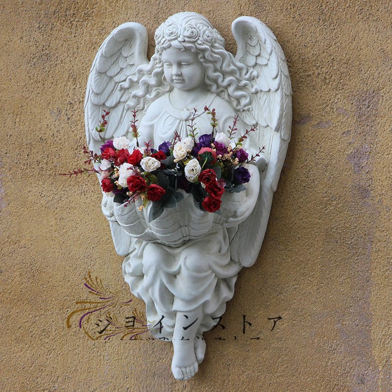 Super popular! Angel wall hanging, wall decoration, wall decor, Western sculpture, statue, relief, object, accessory case, interior, miscellaneous goods, resin, handmade, handmade, Interior accessories, ornament, Western style