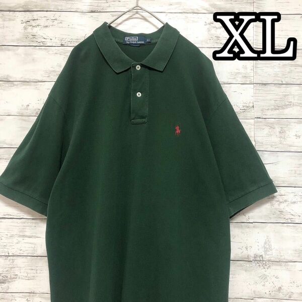 【人気カラー】緑 深緑 XL ポロ ラルフローレン ポロシャツ グリーン 刺繍