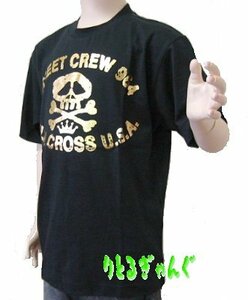 新品150ｃｍ★ブルークロス黒スカルTシャツドクロ