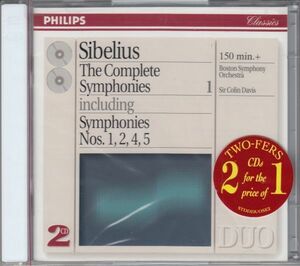 [2CD/Philips]シベリウス:交響曲第2番ニ長調Op.43&交響曲第5番変ホ長調Op.82他/C.デイヴィス&ボストン交響楽団 1975-1976