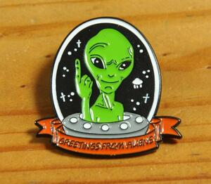 英国 インポート Pins ピンズ ピンバッジ ラペルピン 画鋲 UFO ユーホー ユーフォー 未確認飛行物体 宇宙人 エイリアン グレイ