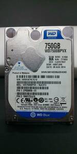 230509 WD 2.5インチ750GB HDD WD7500BPVX-16JC3T3