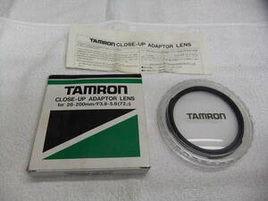 タムロン TAMRON 72ｍｍ クローズアップ アダプター レンズ 28-200ｍｍ F3.8-5.6 CLOSE-UP ADAPTOR LENS 元箱付 送料140円