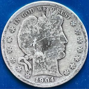 アメリカ合衆国　1904 1/2 ドルバーバードル銀貨　