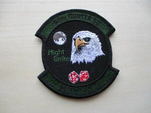 【送料無料】アメリカ空軍 90th Fighter Squadron Pair-O-DiceパッチNIGHT STRIKEワッペン/patchエアフォースAIR FORCE米空軍USAF白頭鷲M86