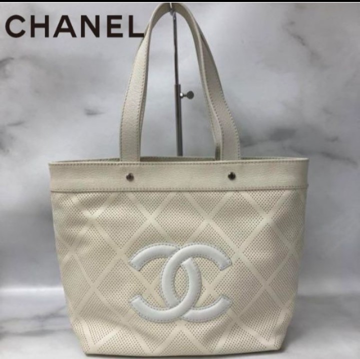 シャネル CHANEL ココマーク キャビアスキン トートバッグ ワン