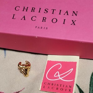 未使用★新品★ChristianLacroix★ピンブローチ★バッファロー★ゴールド★クリスチャンラクロワ★金★箱付き★デッドストック★牛★式典