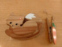 昭和レトロ　お土産　にんじん　木製　クリップ　きつね　置物　ケース　物入れ_画像3
