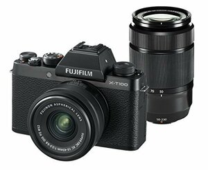 FUJIFILM ミラーレス一眼カメラ X-T100ダブルズームレンズキット ブラック (中古品)