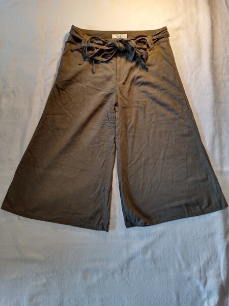 7days Litfe Styling レディース 七分丈 リネンレーヨン ガウチョパンツ 67