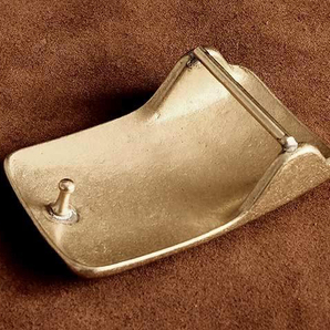 真鍮 レザーベルト用 バックル（ピンバックル）ベルト幅40mm 尾錠 ソリッドブラス ギャリソンベルト ハーネスベルト メンズ アメカジの画像2