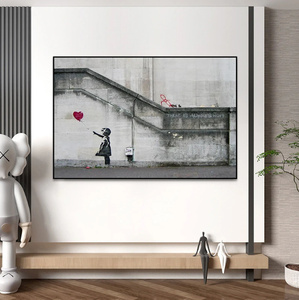  C2826 バンクシー Banksy ストリートアート ポップアート キャンバスアートポスター 50×75cm イラスト インテリア 雑貨 海外製 枠なし C