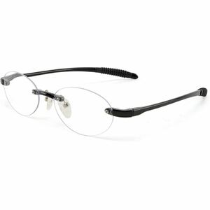 老眼鏡 縁なし 超薄型レンズ ブルーライトカット UVカット 超弾力性 TR素材 軽量 使いやすい ケース メガネ拭き 付き