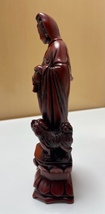 寿山石 石彫 観音像 中国古玩 獅祥 高さ約22cm_画像6