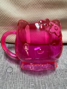 【希少】キティ　ピンク　透明プラカップ　小物入れ　サンリオレトロ2002