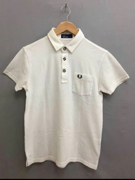 フレッドペリー FRED PERRY ポロシャツ 半袖 ホワイト メンズ Sサイズ ～△