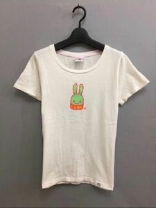 キューン CUNE 半袖 Ｔシャツ 丸首 うさぎ ホワイト レディース Sサイズ ～○