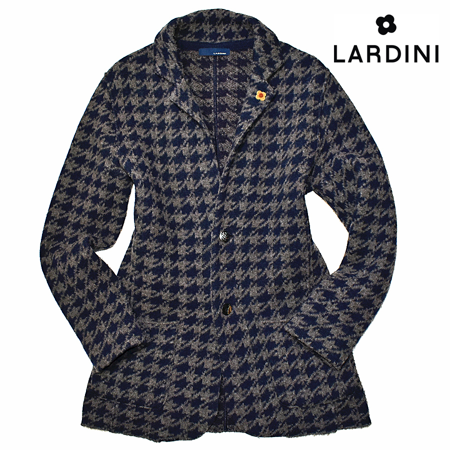 最安価格 LARDINIラルディーニニットジャケット総柄ライトブラウン