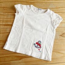 ファミリア　半袖Tシャツ　100 刺繍　リボン　白_画像1