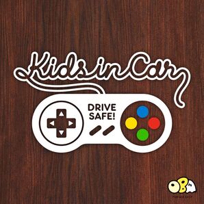 ゲームコントローラー 車 ステッカー キッズインカー【KIDS IN CAR】任天堂 スーパーファミコン