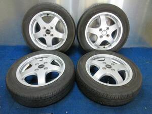 ★8.5分山★21.22年製★ ダンロップDIGI-TYRE EC202 155/65R14　社外ホイール 14×4.5J +46 4H-100 4本セット 軽自動車等　D1059