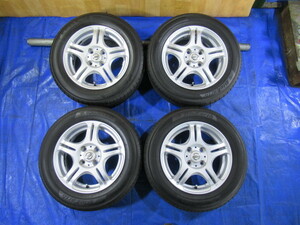 激安即決！日産純正 14-5.5J 4H/100 ET45 + YOKOHAMA 175/65R14 2021年製！中古4本！マーチ キューブ ノート等！T006935