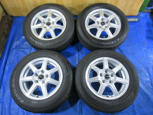 激安即決！TOPRUN 15-6J 5H/114.3 ET45 + YOKOHAMA 195/65R15 2021年 中古4本 エディックス セレナ アイシス ヴォクシー T006985