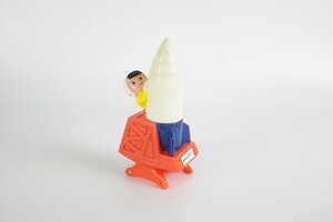 古いソフビ貯金箱 信ちゃん しんちゃん 大阪万博 EXPO エキスポ70 宇宙ロケット 乗り物 なかしん 信用金庫 銀行 企業物 販促 昭和レトロ 