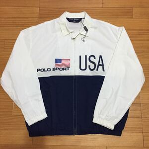 オリジナル！！★激レア！美中古！★90s ヴィンテージ vintagepolo sport スウィングトップ ★ポロスポーツ /国旗／プラタグ付（XL）