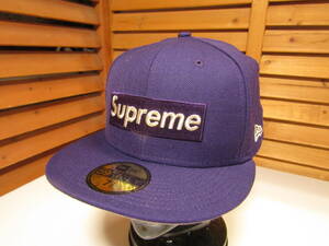 Y送料無料△789【Supreme × NEW ERA シュプリーム ニューエラ】20ss ＄1M METALIC BOX LOGO CAP パープル 7 1/2 59.6cm