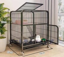 強くお勧め★猫ケージ 別荘 特大 フリースペース 家庭用 猫ケージ 屋内 2階建て トイレ付き 猫 ペット 猫ハウス キャットハウス_画像6