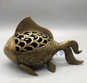 店長特選★独特★金魚置物金魚燻製香炉高さ：13.5 cm