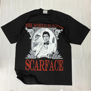 LA発 【2XL】 SCARFACE スカーフェイス アンダーグラウンド グラフィック ヘビーウェイト 半袖 Tシャツ 黒 トニーモンタナ アルパチーノ