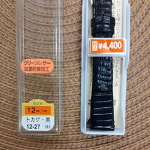 リザード　トカゲ　12㎜　12ミリ　バンド　ベルト　黒色　バネ棒付　￥4,400(税込)　防水　抗菌防臭_画像1