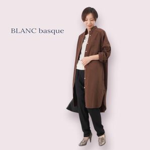 BLANC basque パールボタン ダンガリーシャツワンピース