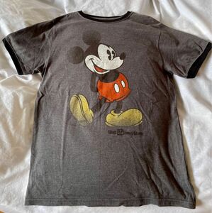 【美品】Disney World ディズニーワールド限定　リンガー半袖Tシャツ　サイズＬ