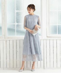 AIMER 【WEB限定】ラッセルレースミモレ丈パーティードレス ロングワンピース お呼ばれ