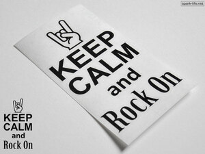 ♪売れてるステッカー♪ KEEP CALM and Rock ON (ブラック) 送料無料から♪♪