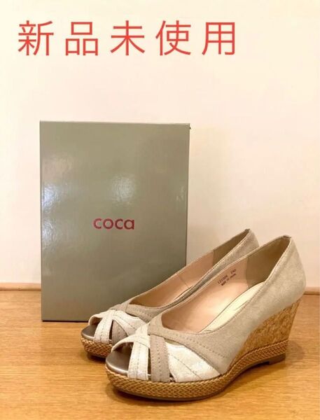 新品未使用・COCAコカ・ウェッジソールパンプス ¥14,300 24㎝